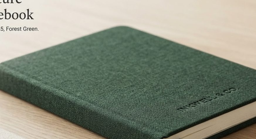 Inkwell Linen Notebook A5 — detail view