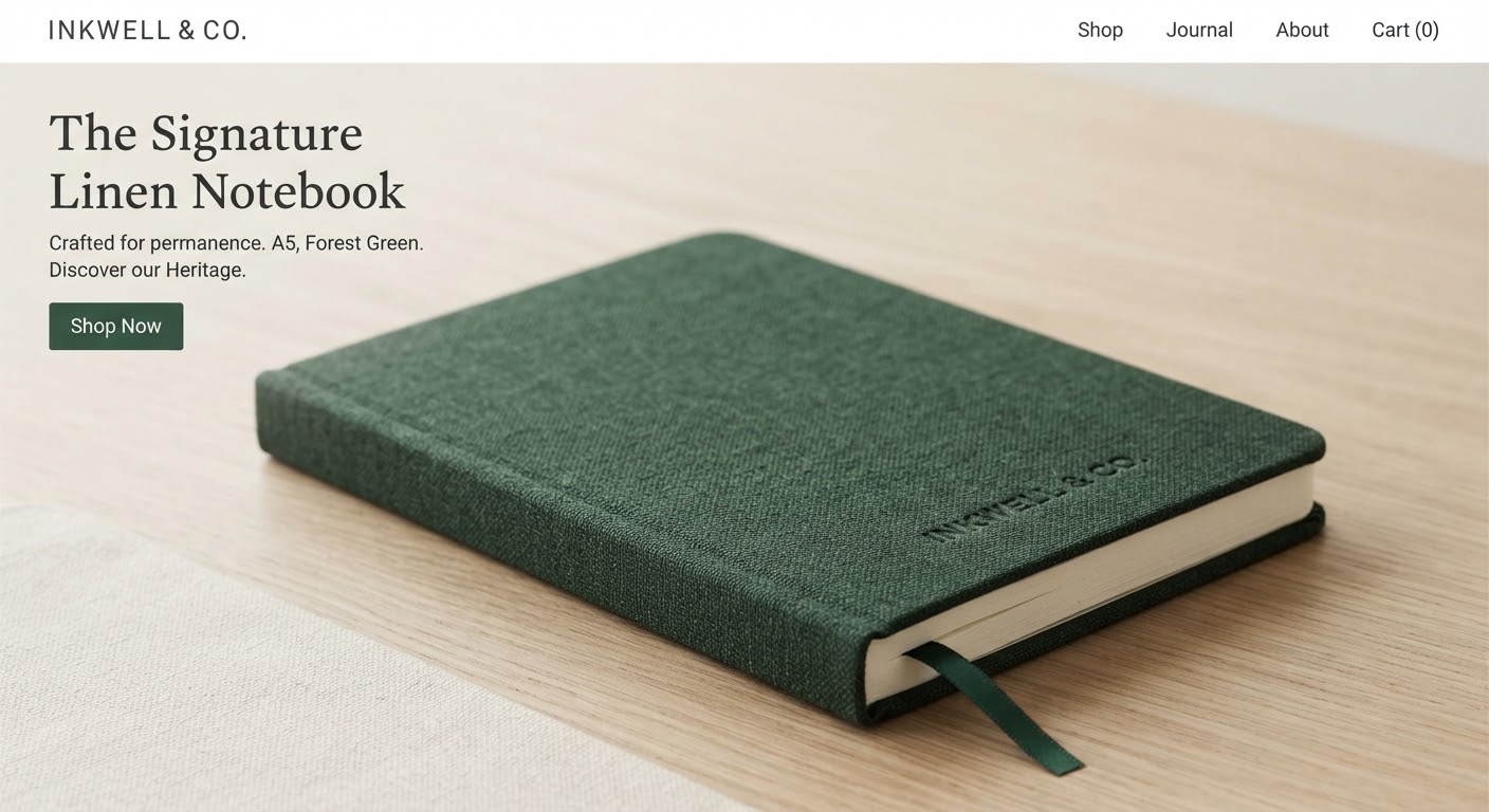 Inkwell Linen Notebook A5 — Stationery